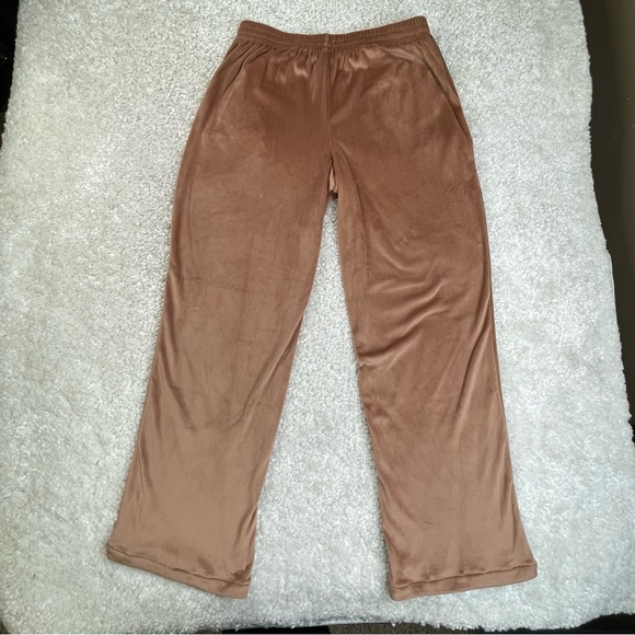 Skims Velour Velvet Track Pants Zipper Pockets Pull On Travel Comfy Soft Medium - Picture 2 of 12